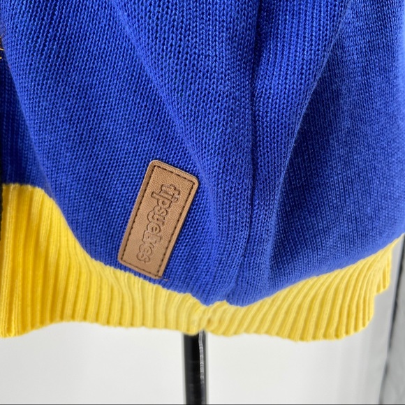 Tipsy Elves Ugly Christmas Sweater Tree Ornaments Blue Yellow Red 3D - Picture 5 of 10